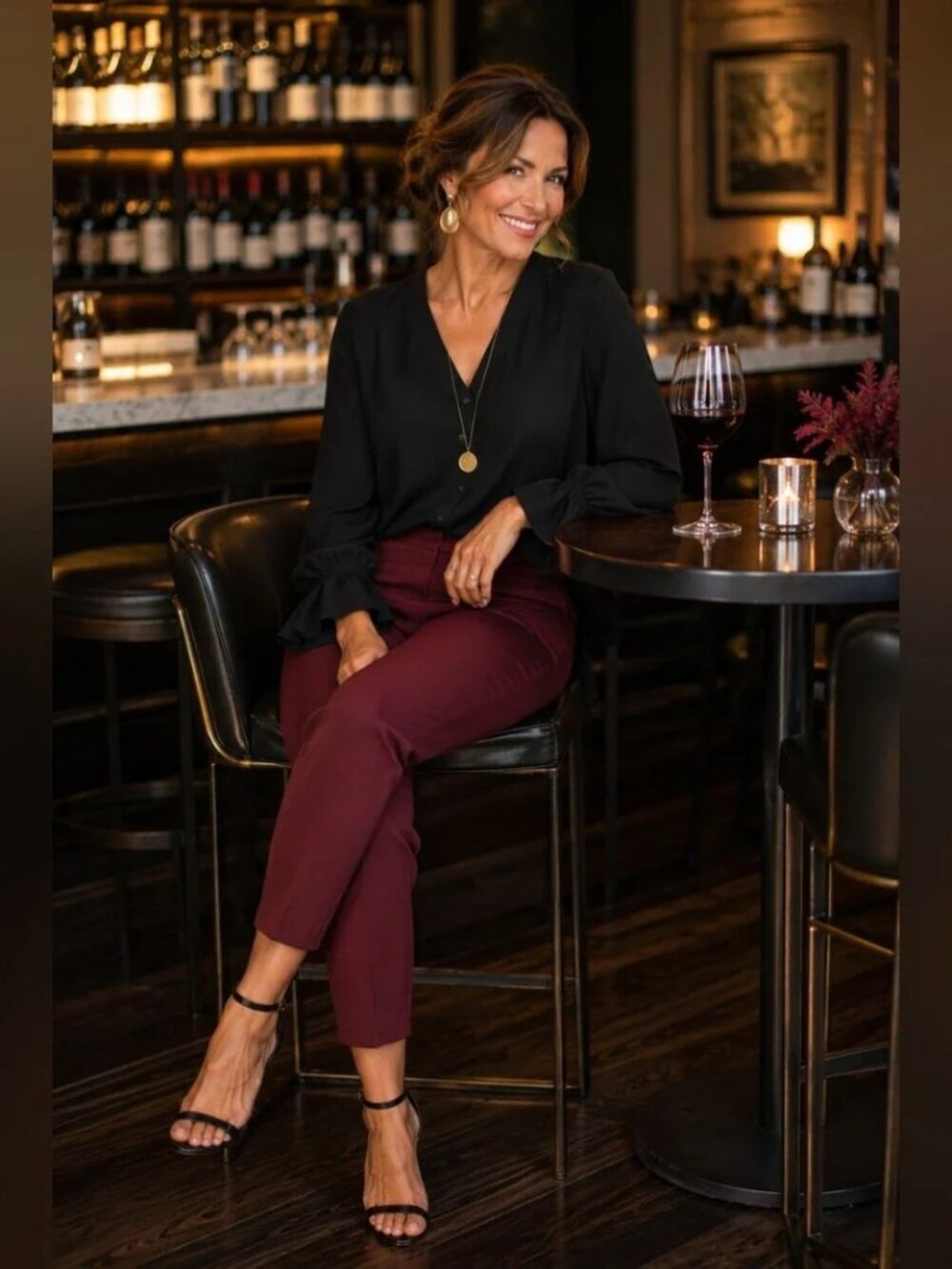 T. Tahari Georgette Blouse